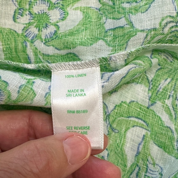 Lilly Pulitzer Addison Green Floral Men's Shirt - Picture 7 of 7
